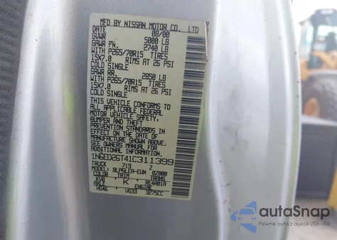 2001 Nissan Frontier Desert Runner Xe-V6 из США, поврежденный, VIN 1N6ED26T41C311399